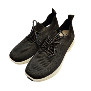 La Sheelah Black and White Knit Sneakers